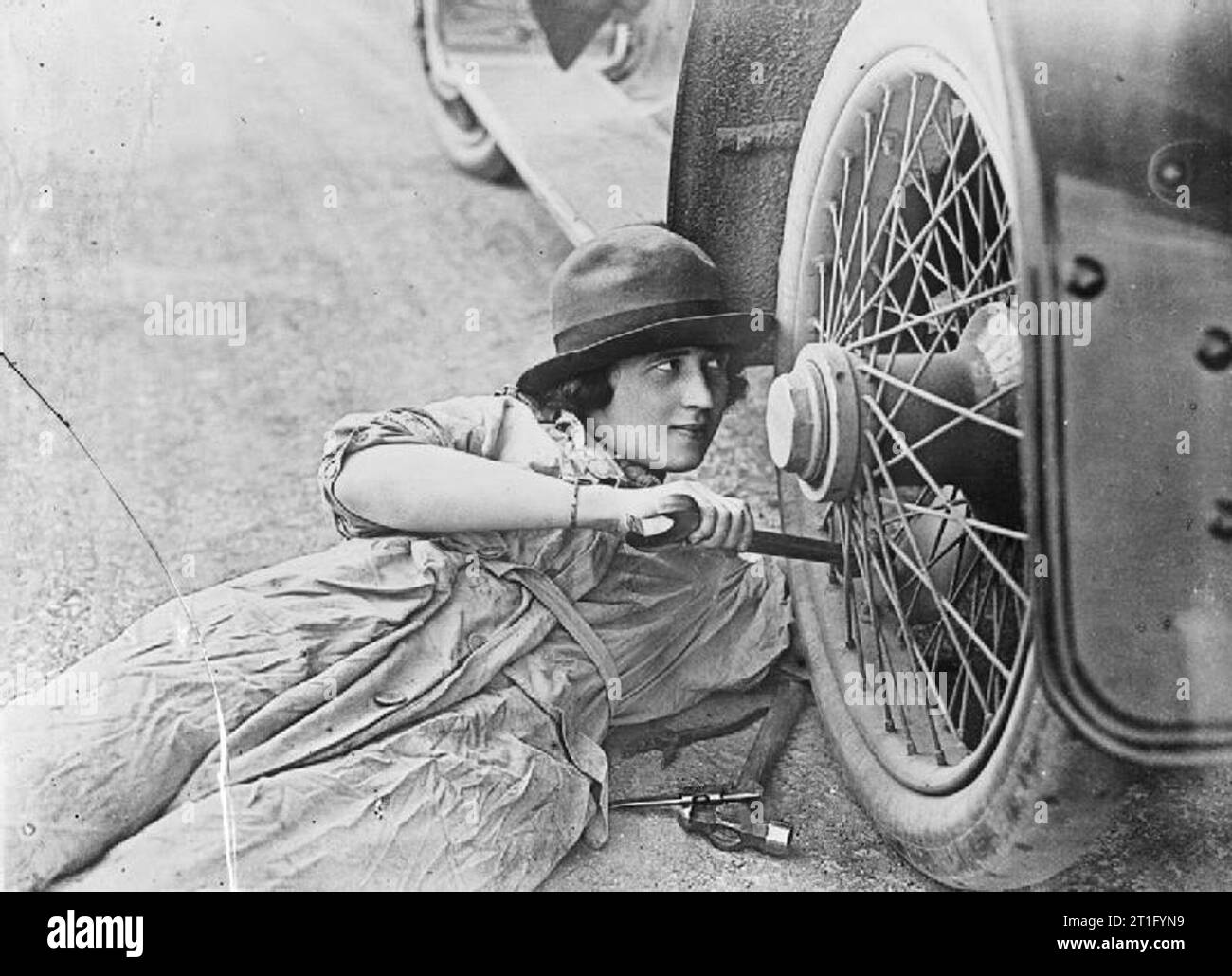 Women at work during the First World War A female driver lies on the