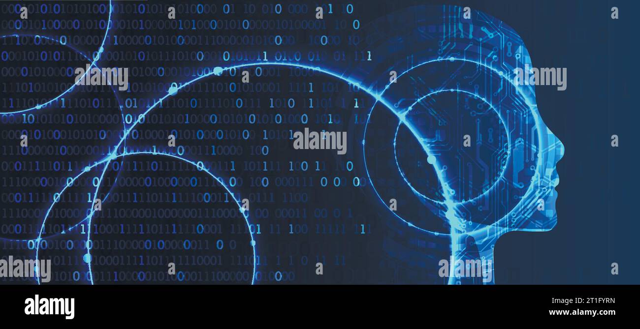Artificial intelligence (AI) and big data concept. Machine cyber mind ...