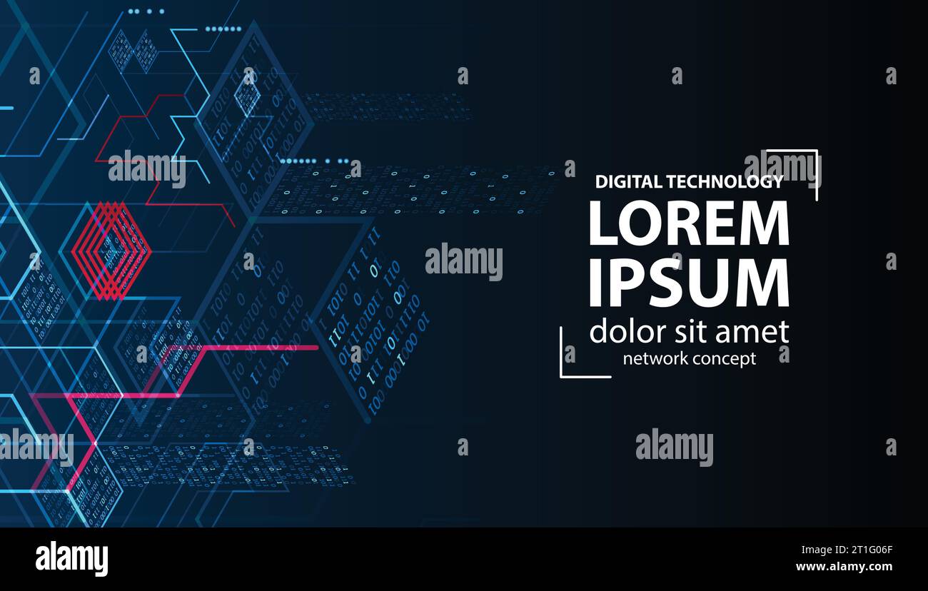 Technology background. Binary computer code. Vector illustration Stock ...