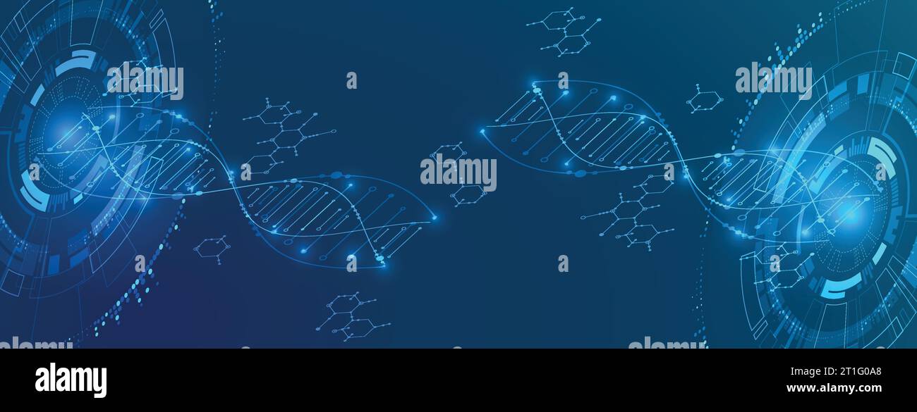 Isometric science concept. Abstract DNA technology background. Vector ...