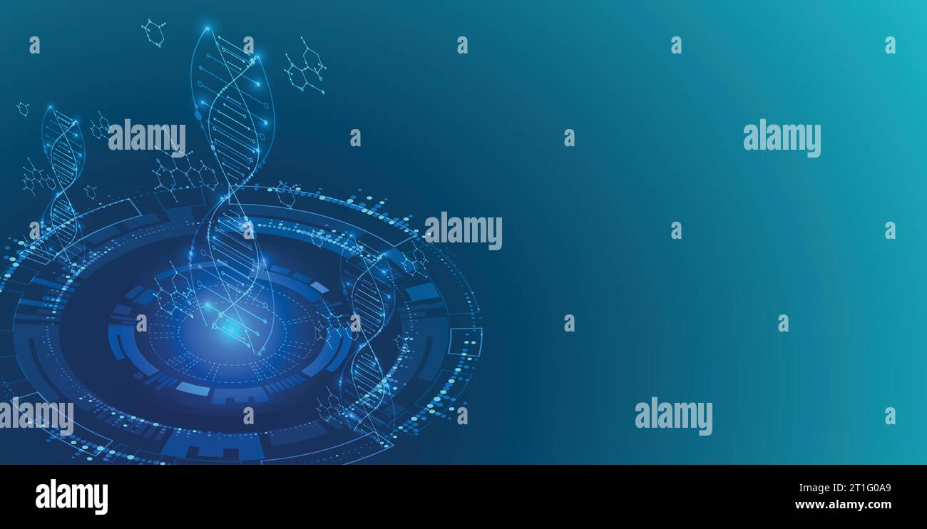Isometric science concept. Abstract DNA technology background. Vector ...