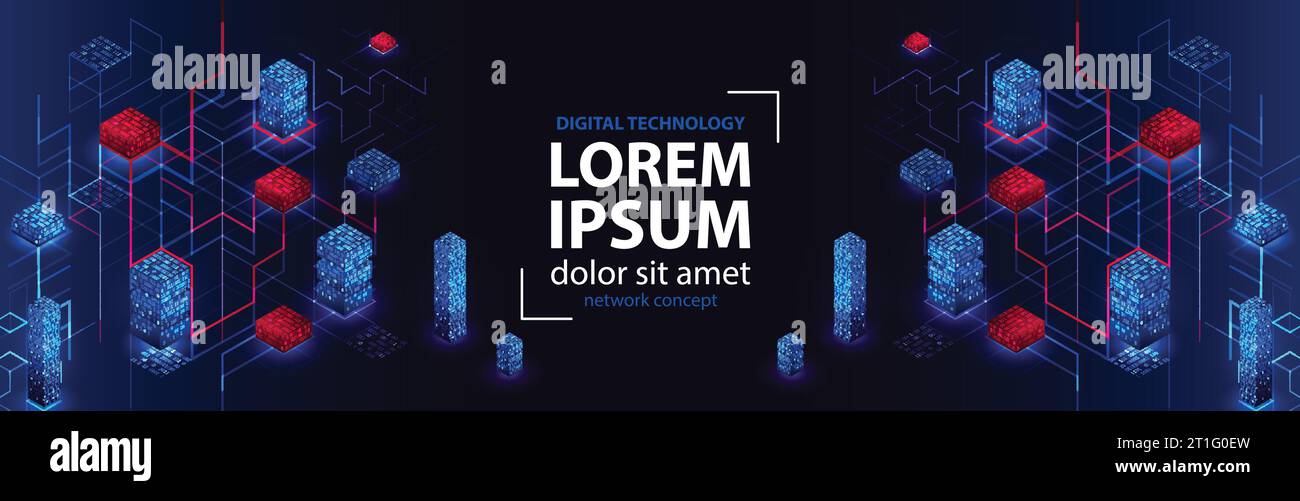 Isometric big data flow processing concept, cloud database. Abstract ...
