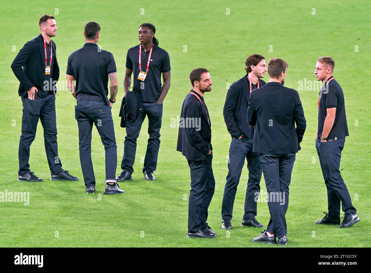 Bari Italy 13th Oct 2023 Bari Italy October 13 Player Of Italy During Pitch Inspection 