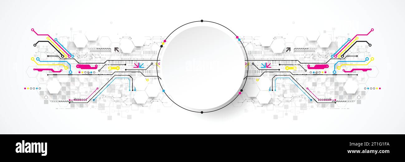 Abstract circle technology concept. Circuit board, high computer color ...