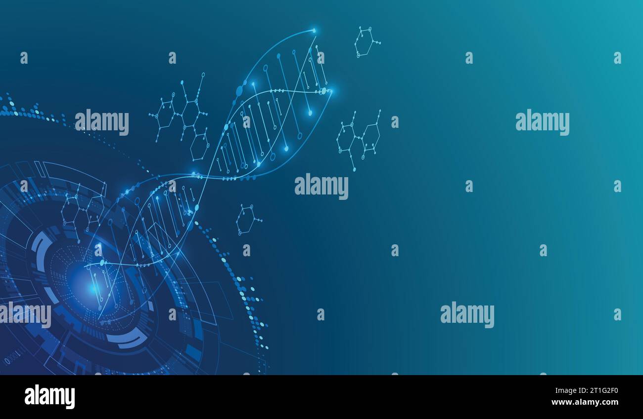 Isometric science concept. Abstract DNA technology background. Vector ...