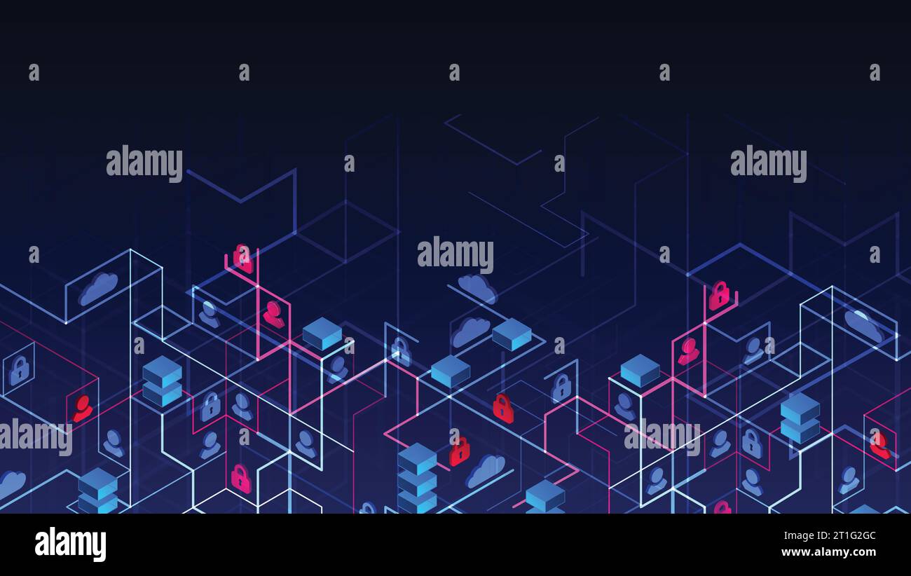 Network concept isometric theme hi-res stock photography and images - Alamy