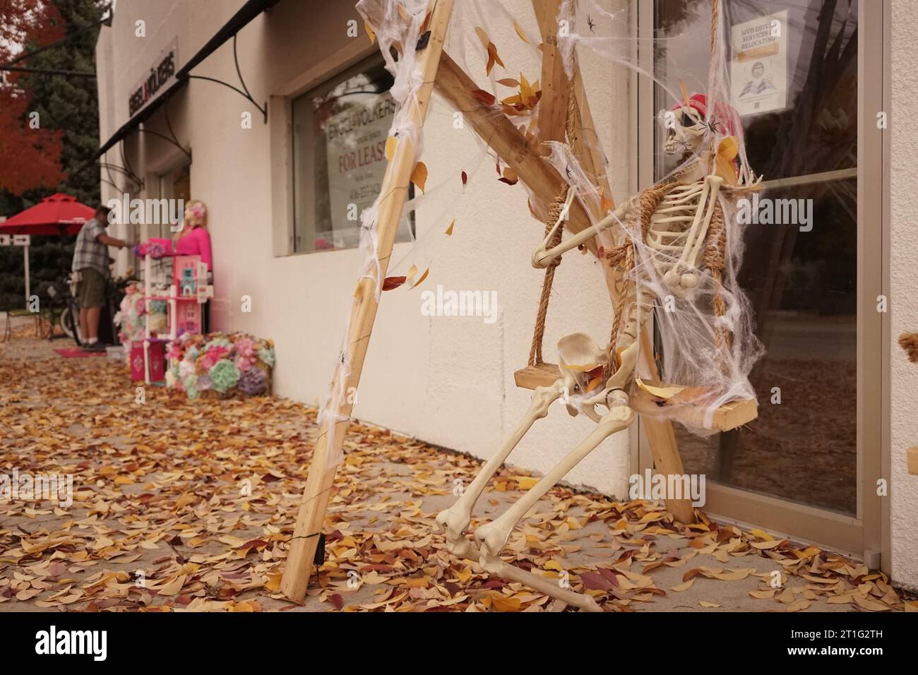 Stevensville, USA. 12th Oct, 2023. Scarecrows are seen in Stevensville