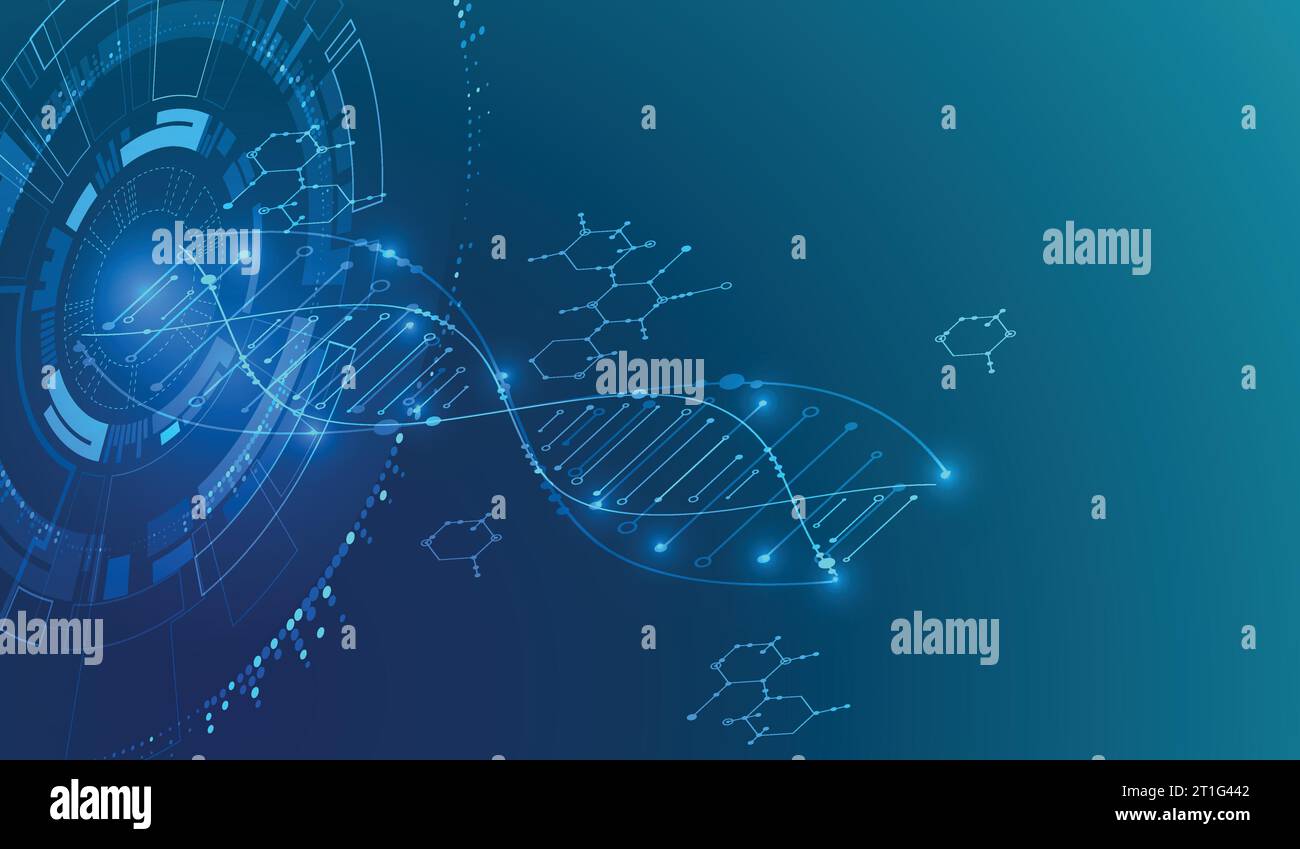 Isometric science concept. Abstract DNA technology background. Vector ...