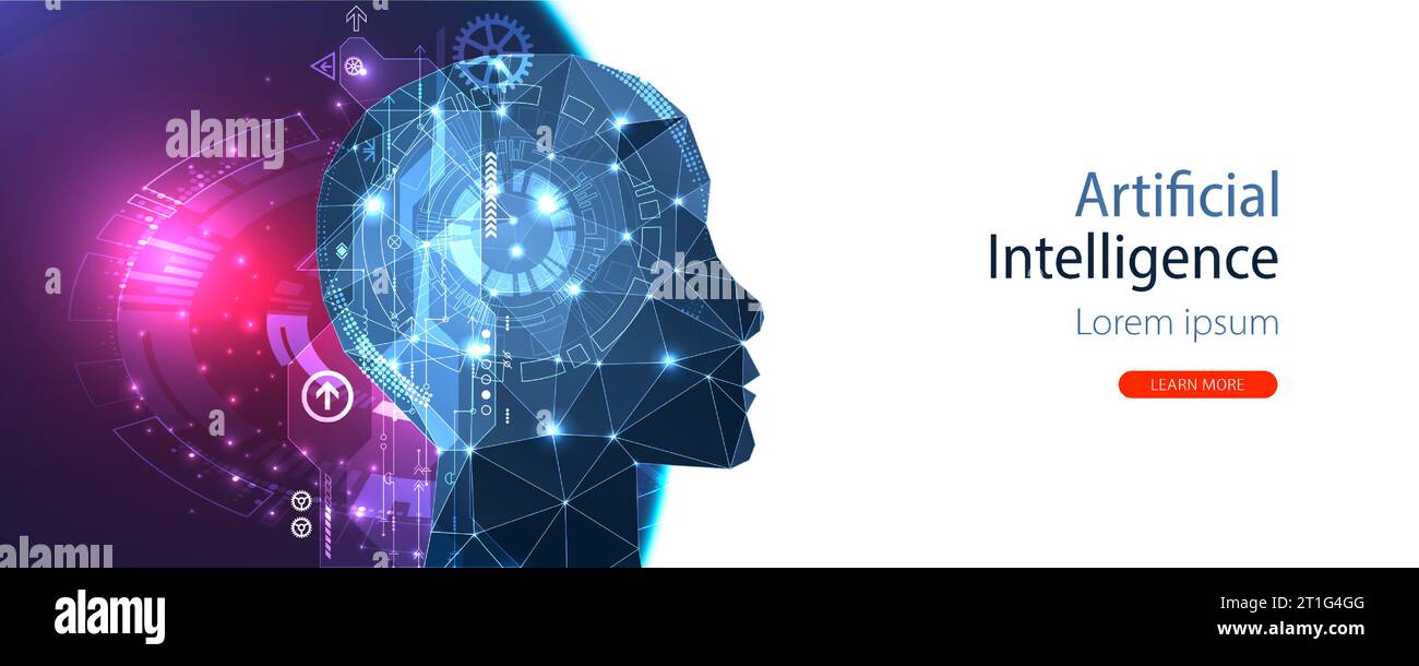 Artificial intelligence (AI) and big data concept. Machine cyber mind ...