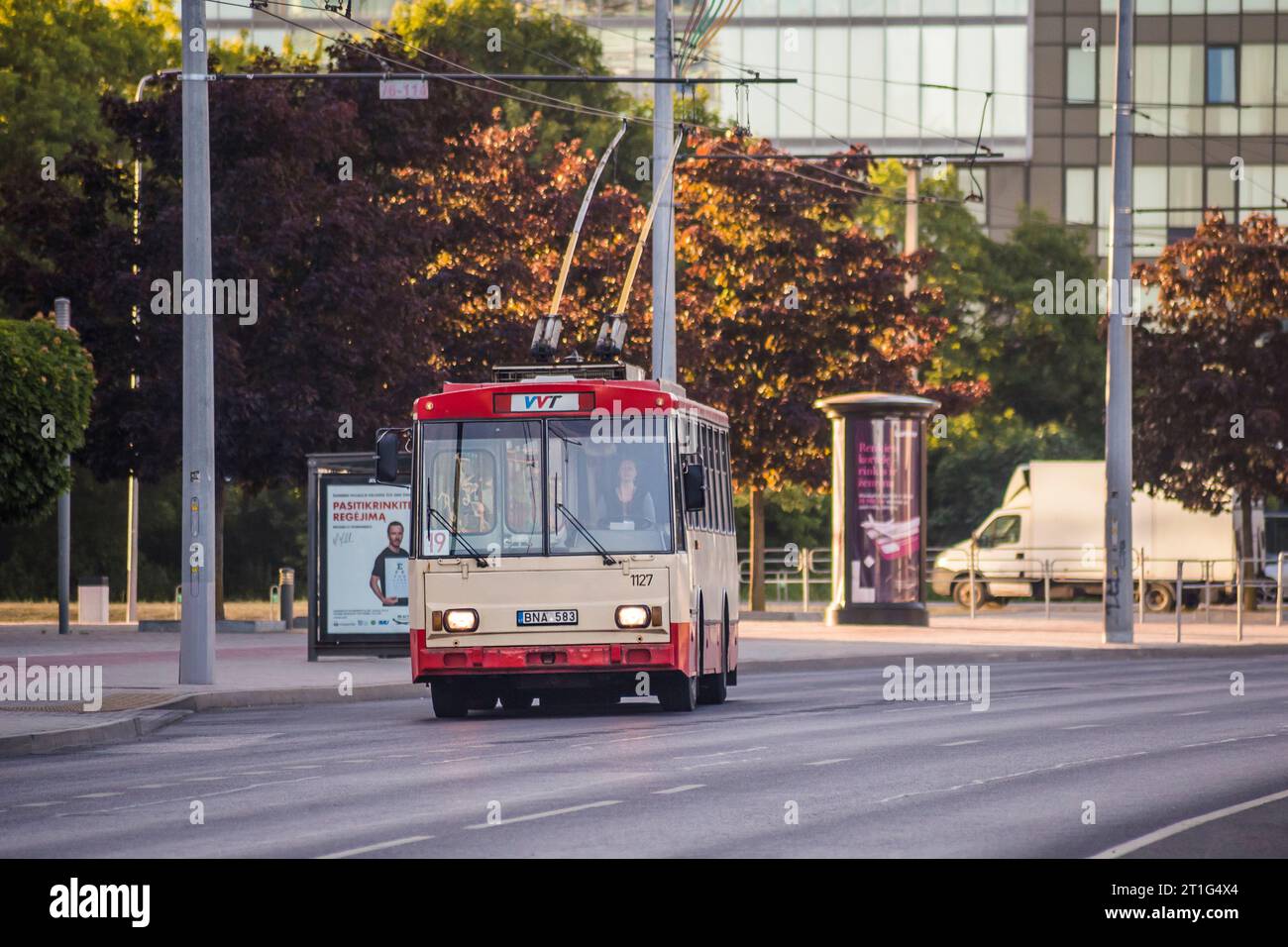 8.06.2018. Lithuania, Vilnius. Trolleybus Skoda 14tr. Stock Photo