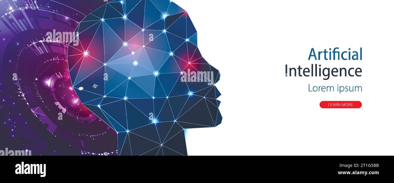 Artificial Intelligence concept. Creative brain concept background ...