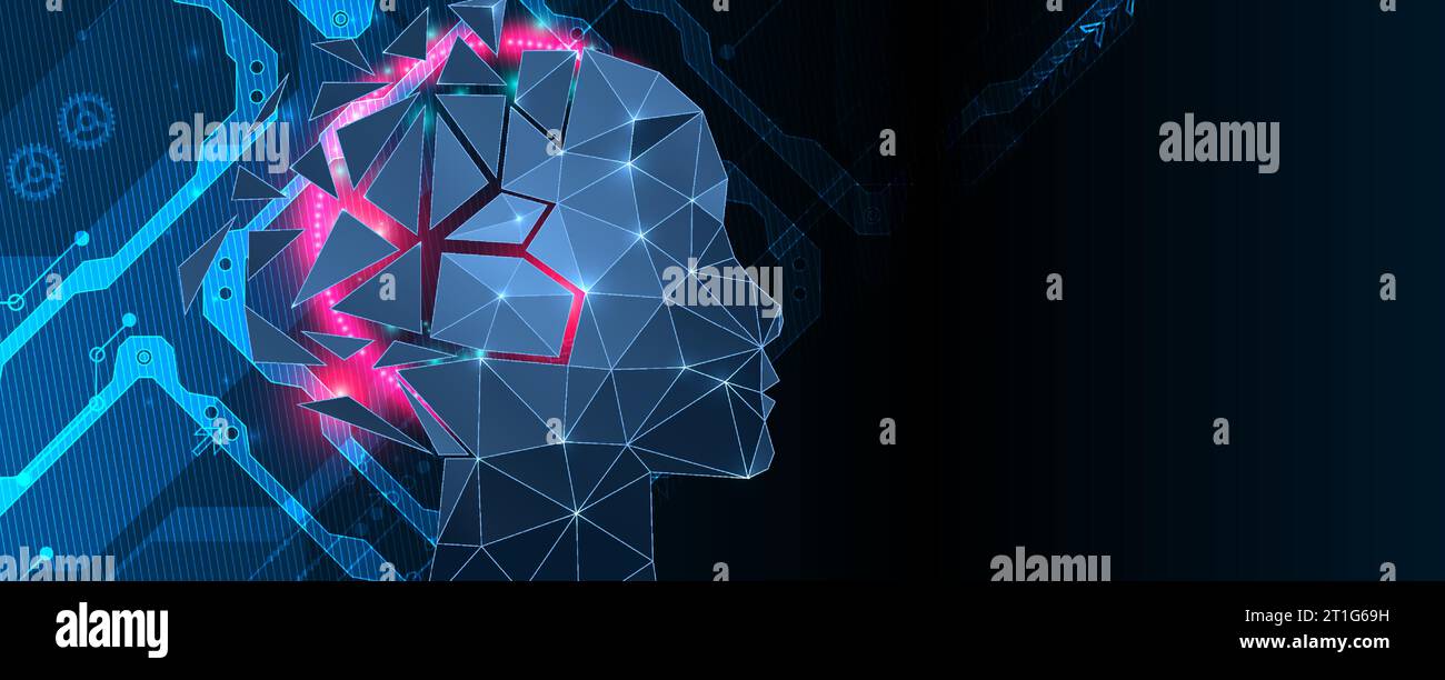 Artificial intelligence (AI) and big data concept. Machine cyber mind ...