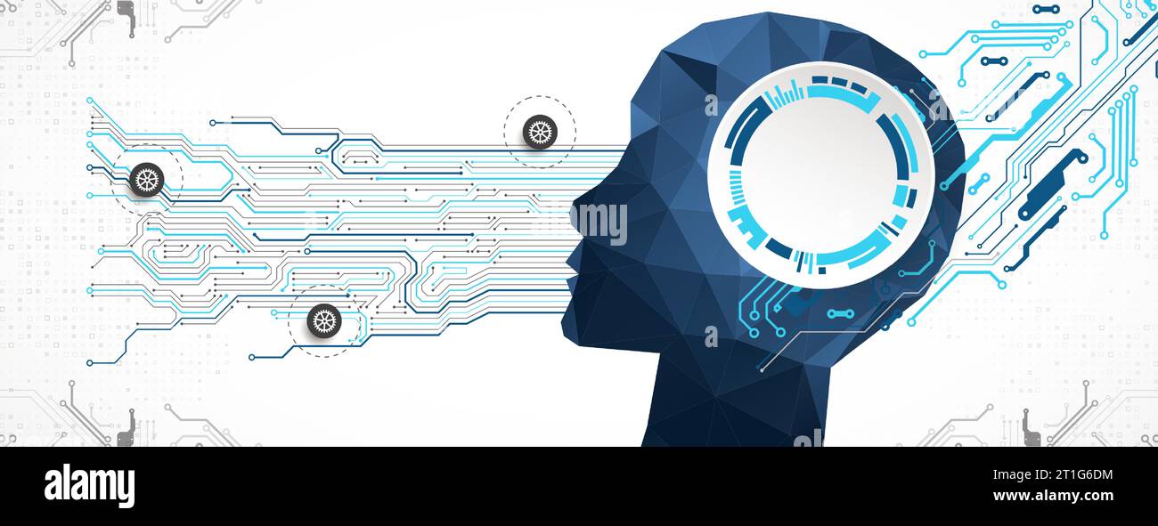 Mind Technology Vector Artificial intelligence (AI) Machine cyber mind. Technology vector ...