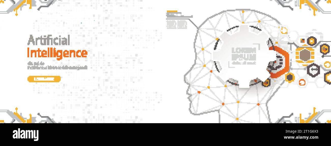Artificial intelligence (AI) and big data concept. Machine cyber mind ...