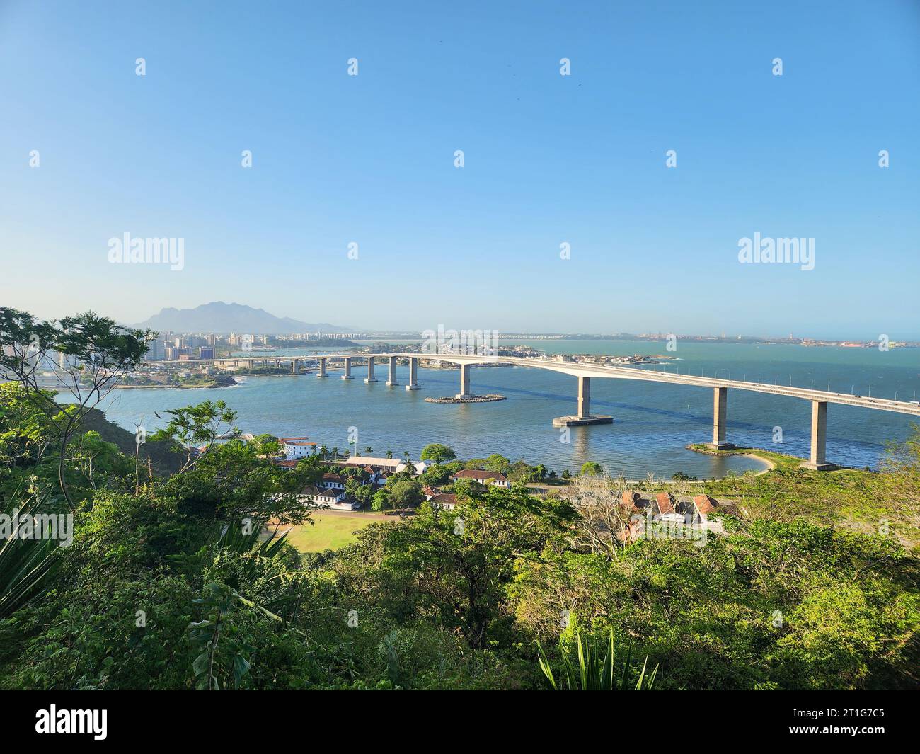 View of the third bridge that connects Vila Velha to Vitória in Espirito Santo, Brazil. Stock Photo