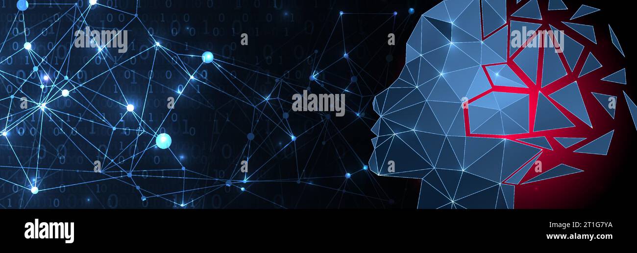 Artificial intelligence (AI) and big data concept. Machine cyber mind ...
