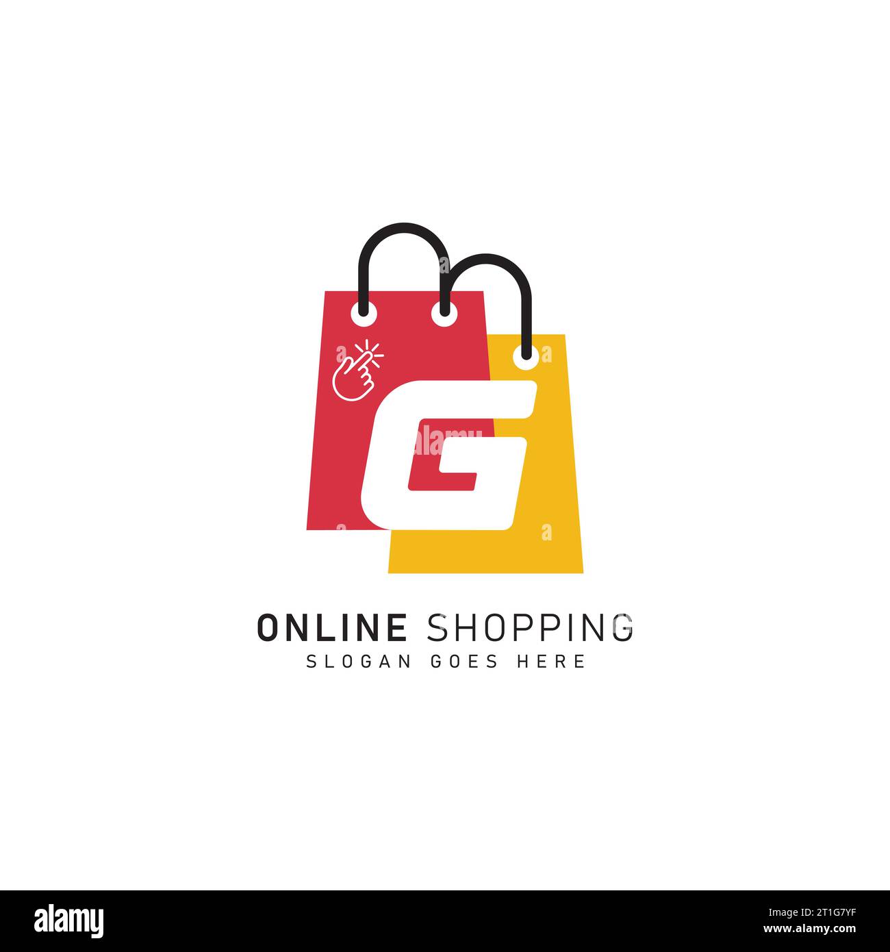 Shopping Bag Logo icon symbol with Letter G. Vector file Alphabet G concept design logo template Stock Vector
