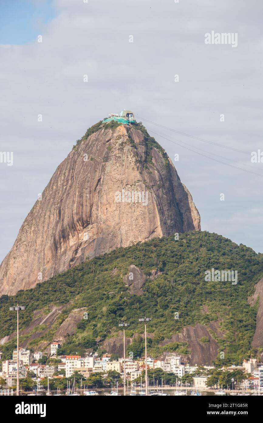 sugarloaf seen from the Botafogo neighborhood in Rio de Janeiro, Brazil. Stock Photo