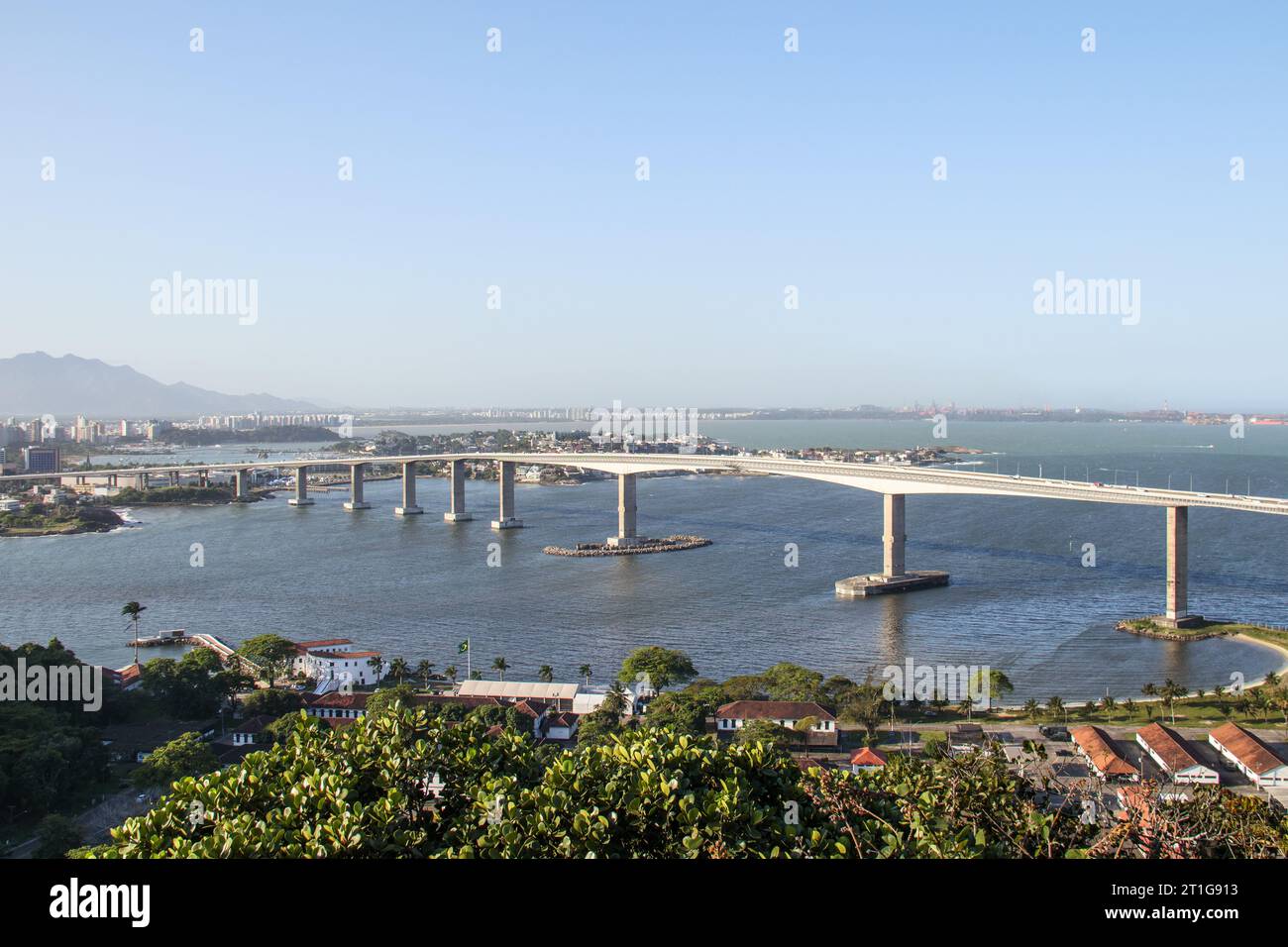 View of the third bridge that connects Vila Velha to Vitória in Espirito Santo, Brazil. Stock Photo