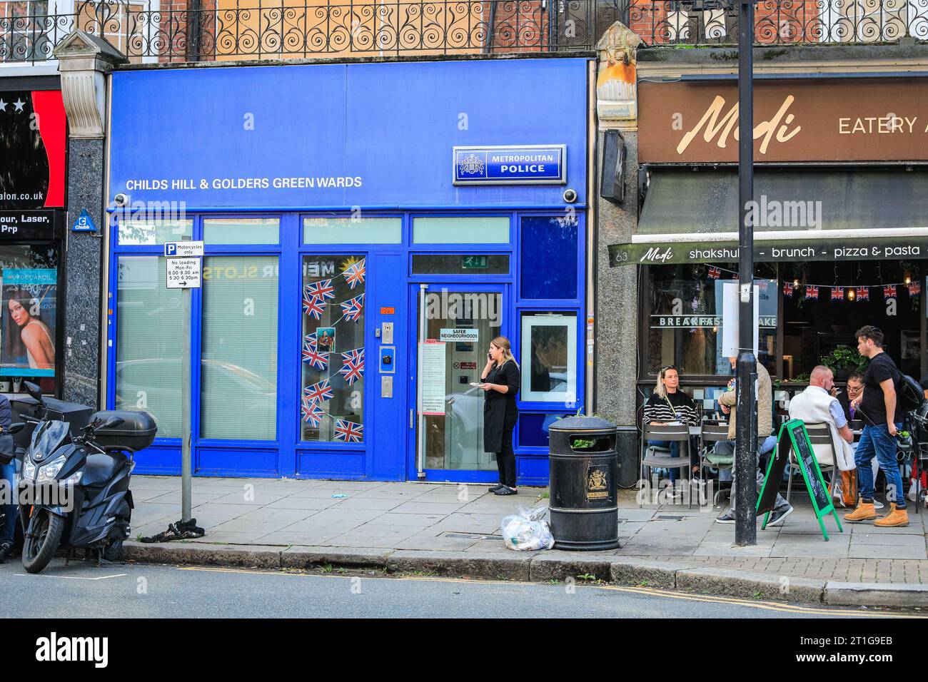 North London, UK. 13th Oct, 2023. The Met Police now has a Childs Hill