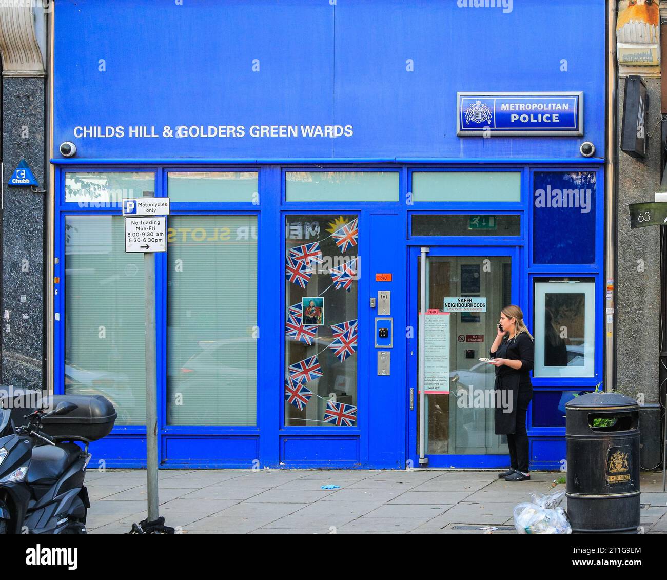 North London, UK. 13th Oct, 2023. The Met Police now has a Childs Hill