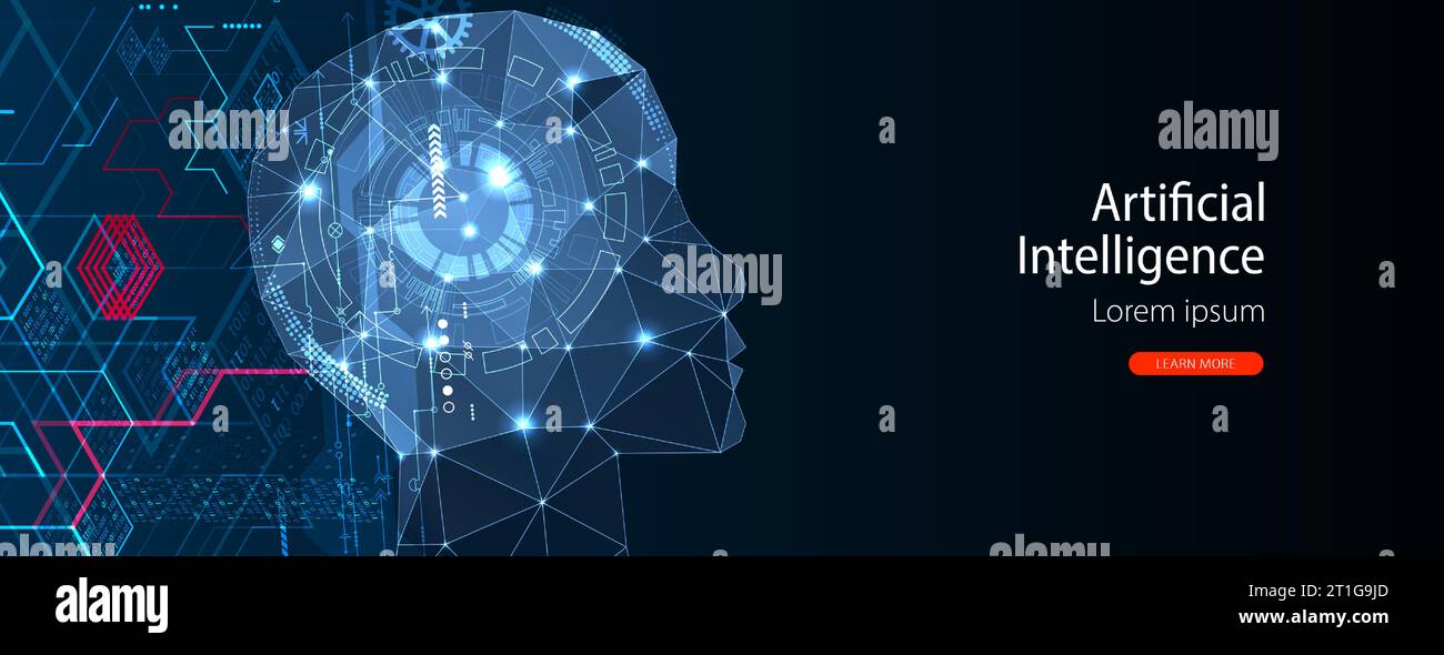 Artificial intelligence (AI) and big data concept. Machine cyber mind ...