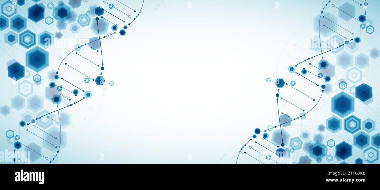 Science template, abstract background with a 3D DNA molecules. Vector ...