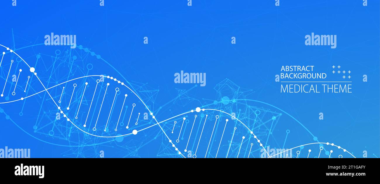 Science template, wallpaper or banner with a DNA molecules. Vector illustration. Stock Vector