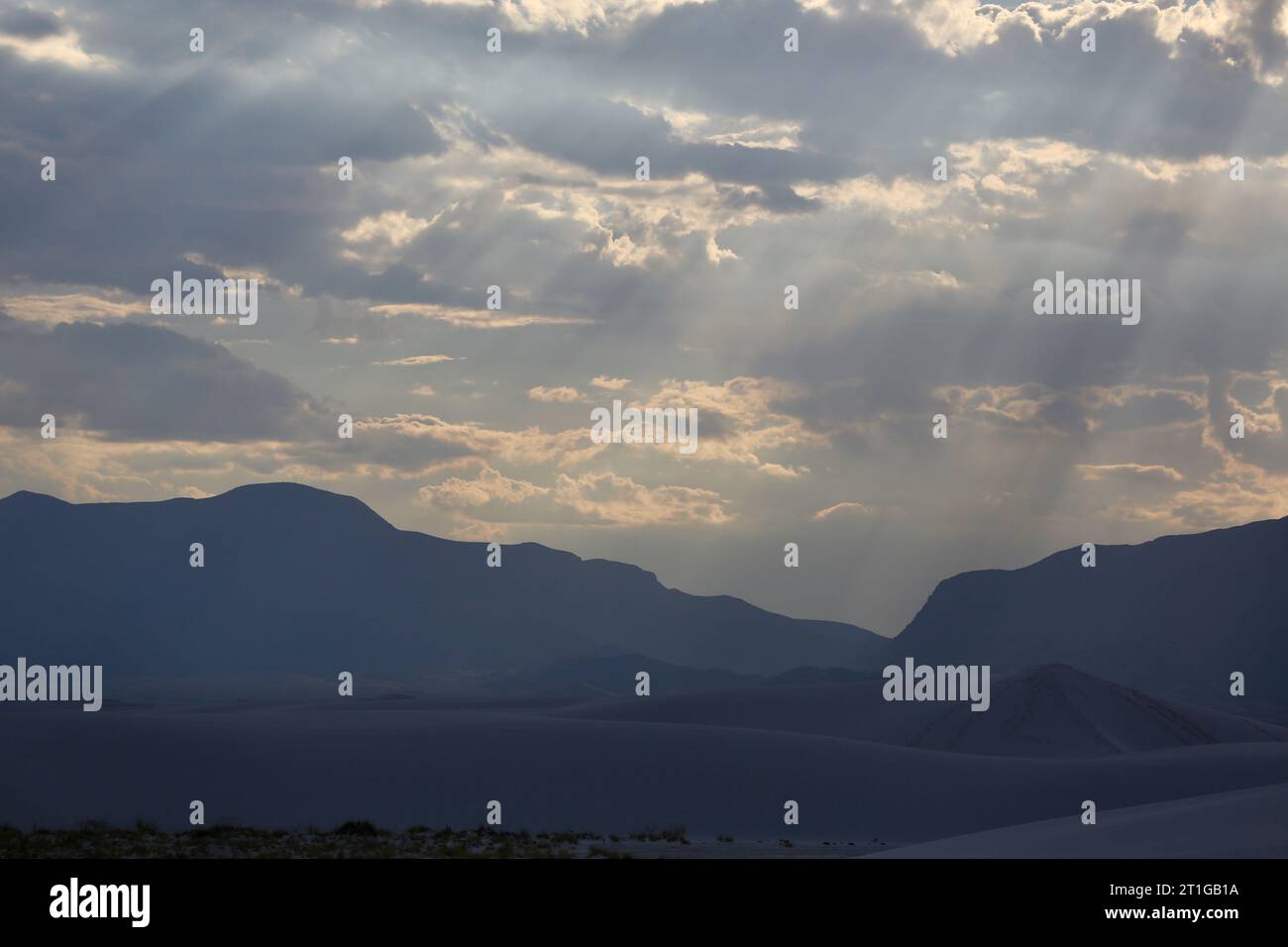 Sun Rays on the Mountains Stock Photo