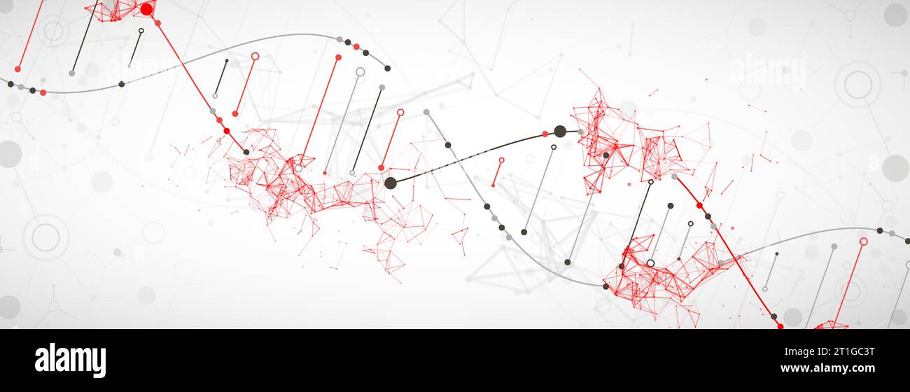 Science template, abstract background with a 3D DNA molecules. Vector ...