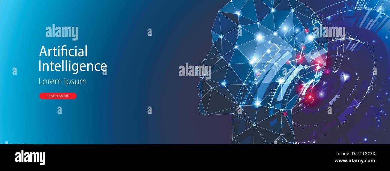 Artificial Intelligence concept. Creative brain concept background ...