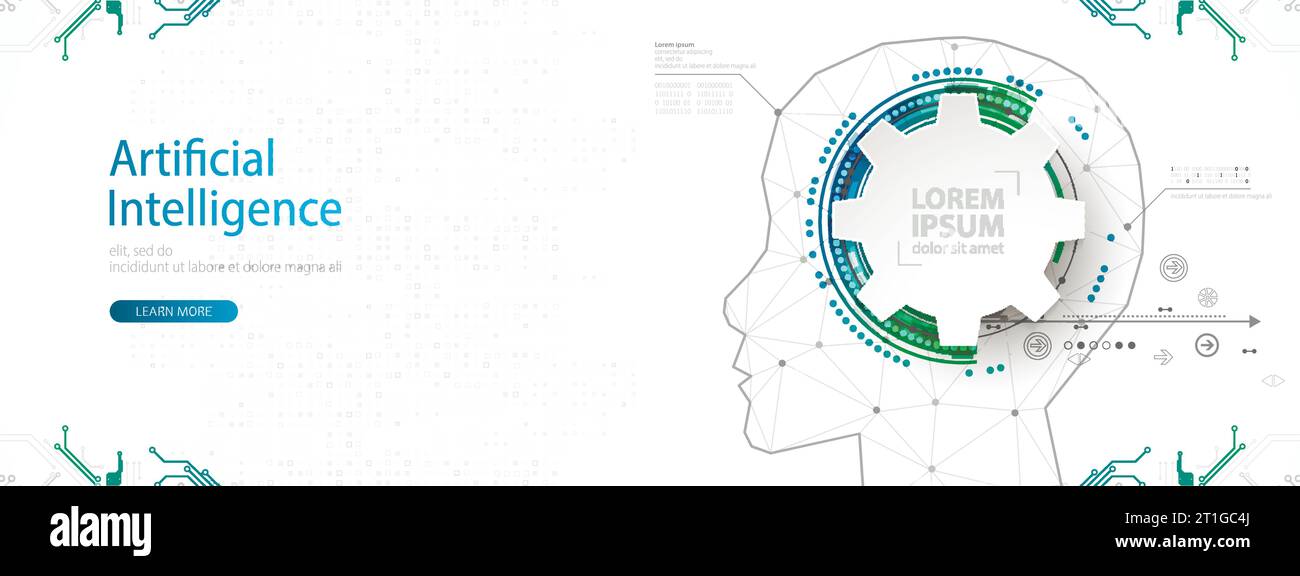 Artificial intelligence (AI) and big data concept. Machine cyber mind ...