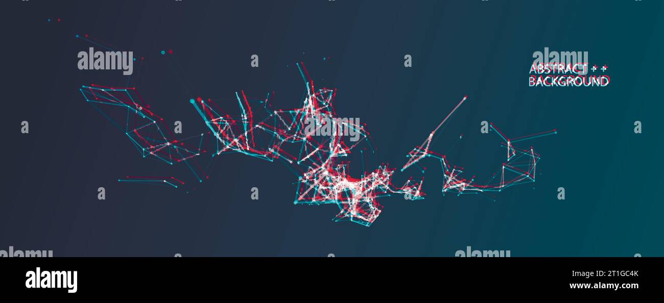 Abstract polygonal vector science background with connecting dots and lines. Stock Vector