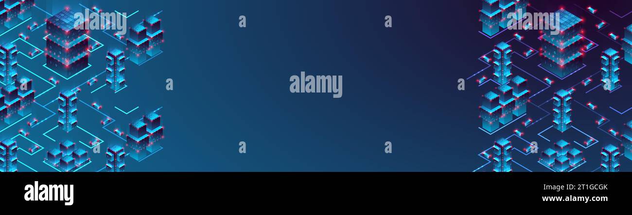 Isometric big data flow processing concept, cloud database. Abstract ...