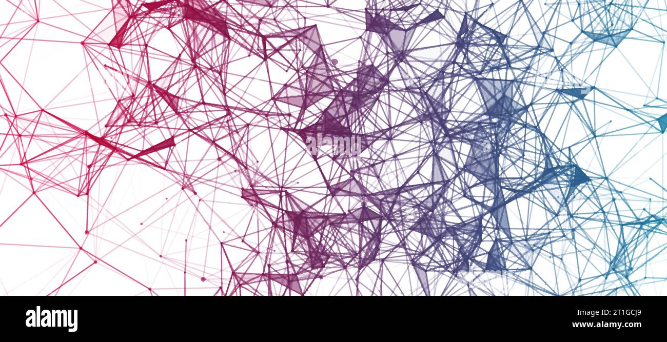 Abstract polygonal vector science background with connecting dots and lines. Stock Vector