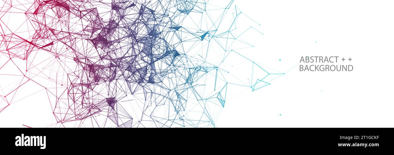 Abstract polygonal vector science background with connecting dots and lines. Stock Vector