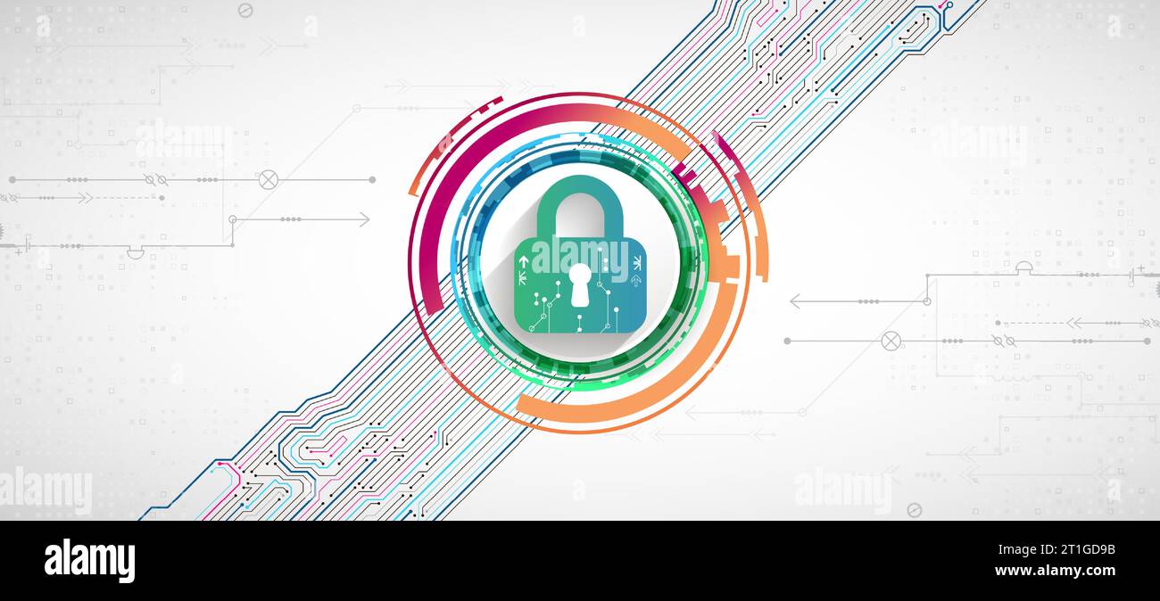 Protection concept. Protect mechanism, system privacy. Stock Vector