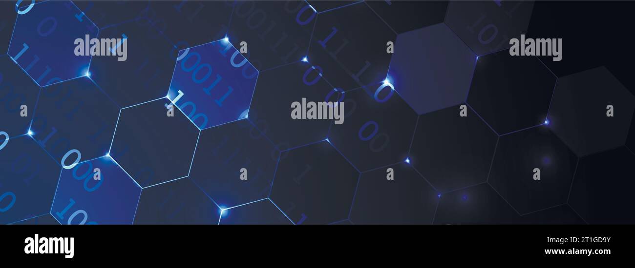 Abstract blue hexagon futuristic background for design works Stock ...