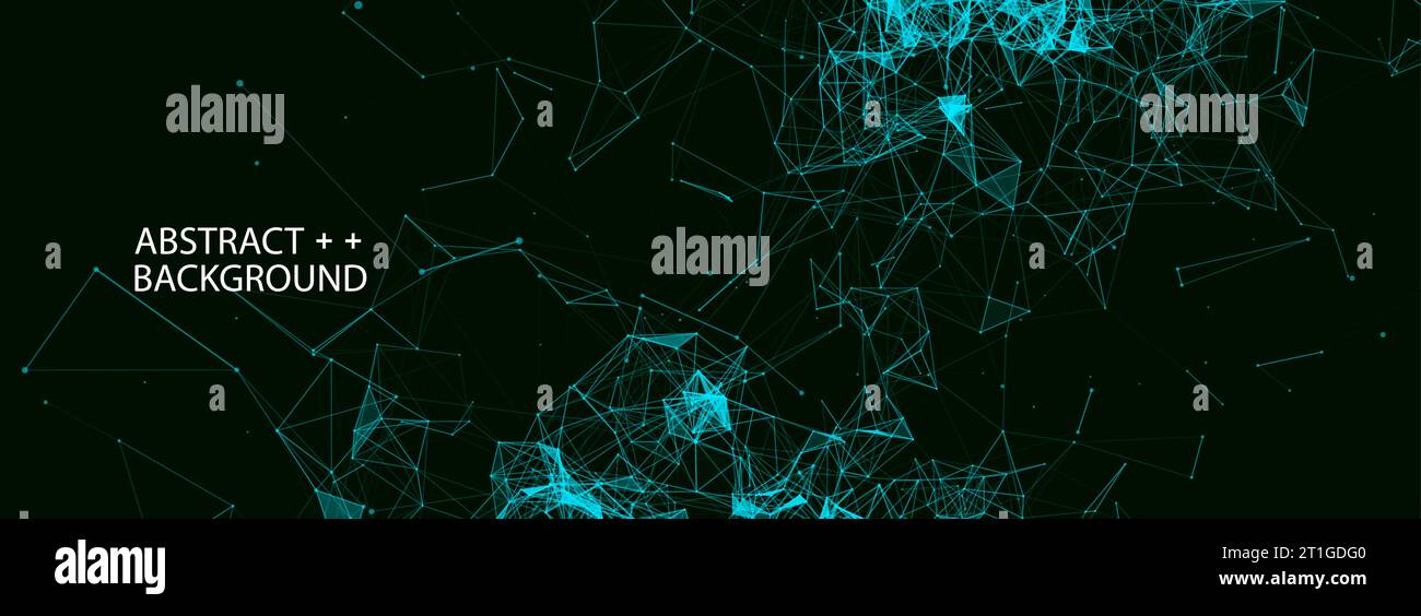 Abstract polygonal vector science background with connecting dots and ...