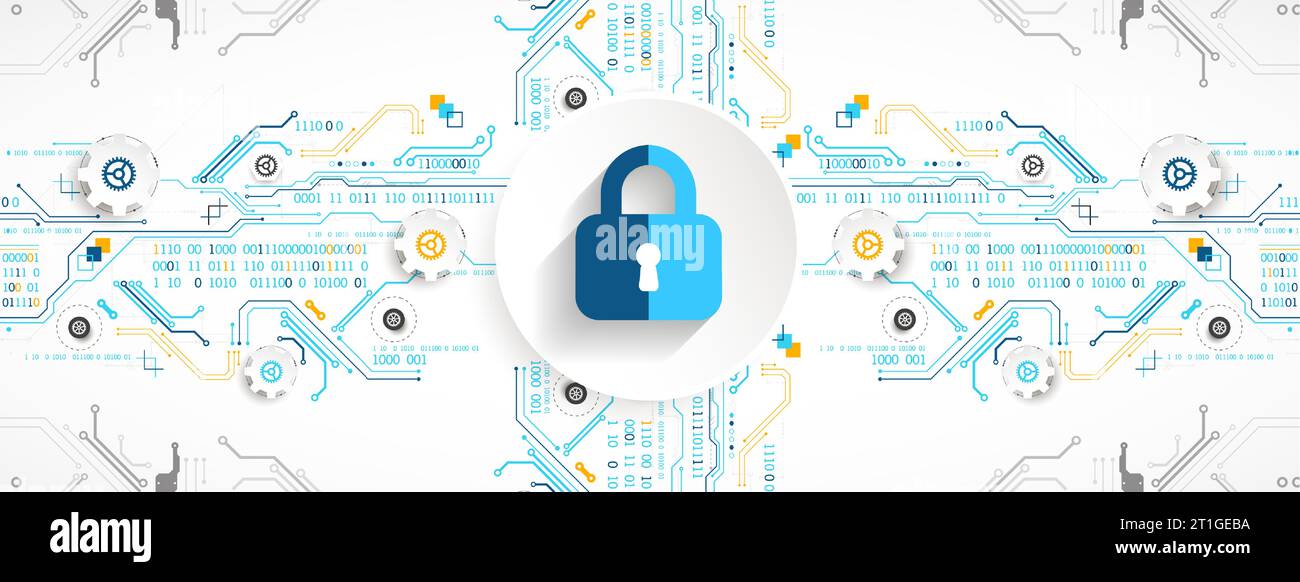 Secure digital space. Virtual confidential, programming protection. Stock Vector