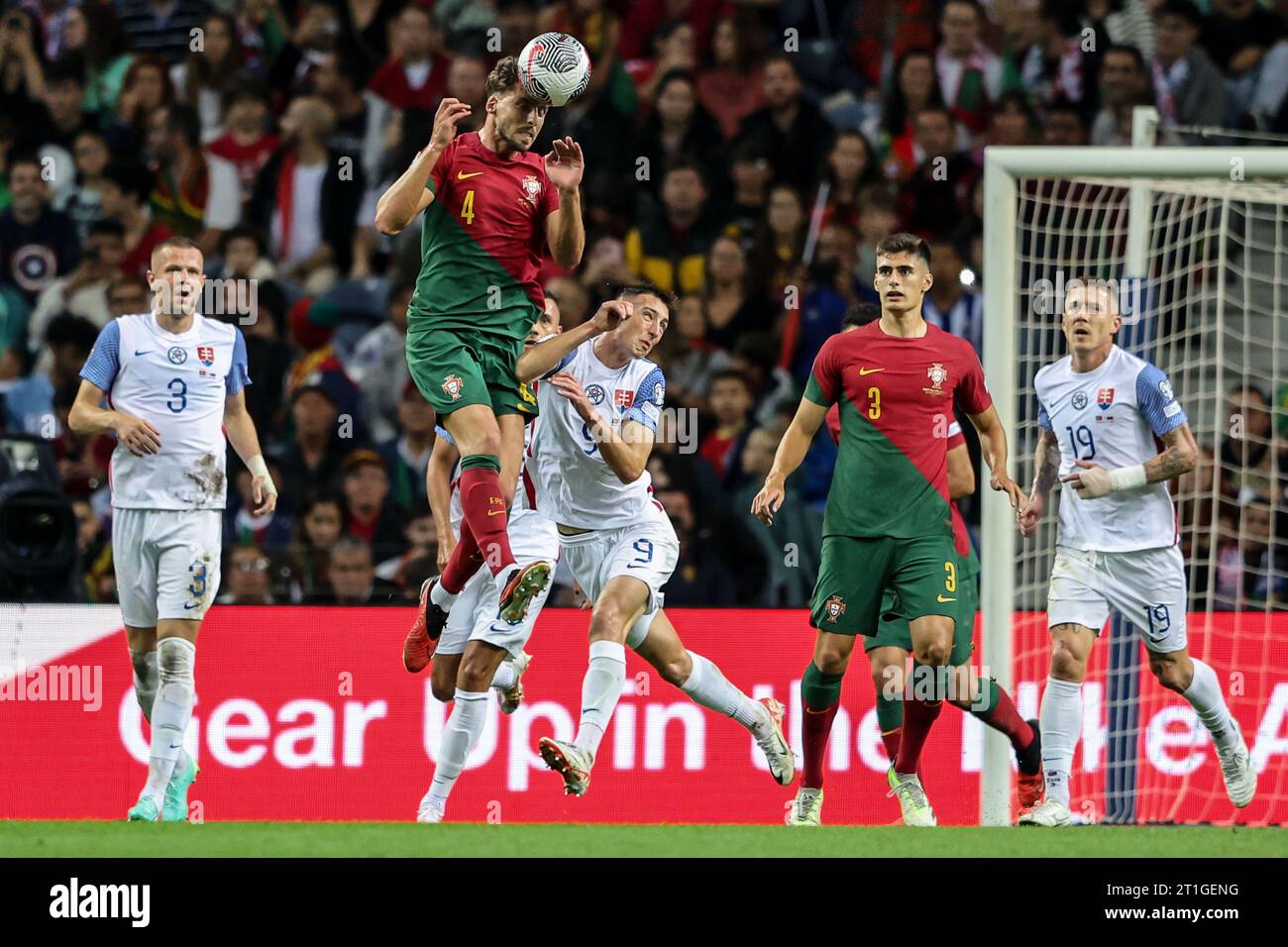 Dragon Stadium, Porto, Portugal. 13 October, 2023. Pictured left to right, Ruben Dias at the Portugal vs Eslováquia - Euro 2024 Qualification, Group Stage, Group J. Credit: Victor Sousa/Alamy Live News Stock Photo