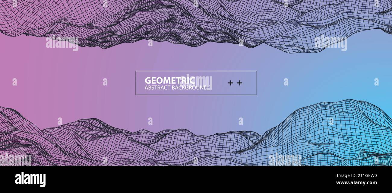 Abstract background with waves. 3D surface Stock Vector Image & Art - Alamy