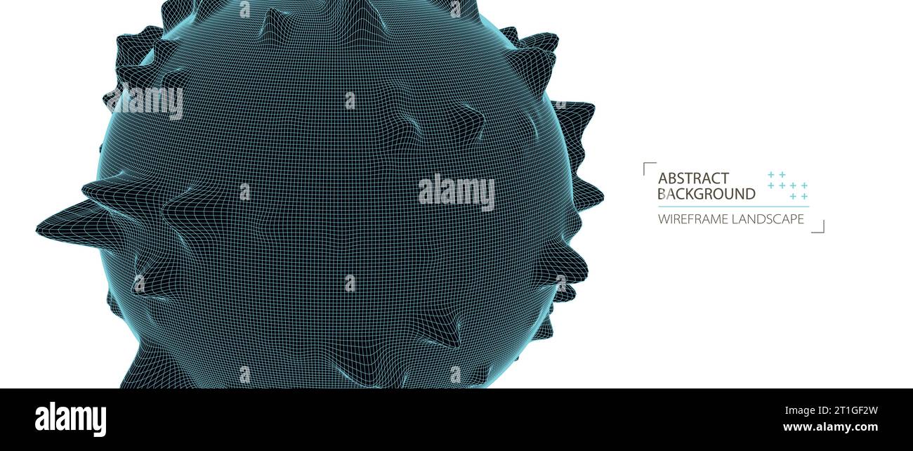 Abstract sphere background with waves. 3D surface Stock Vector Image ...