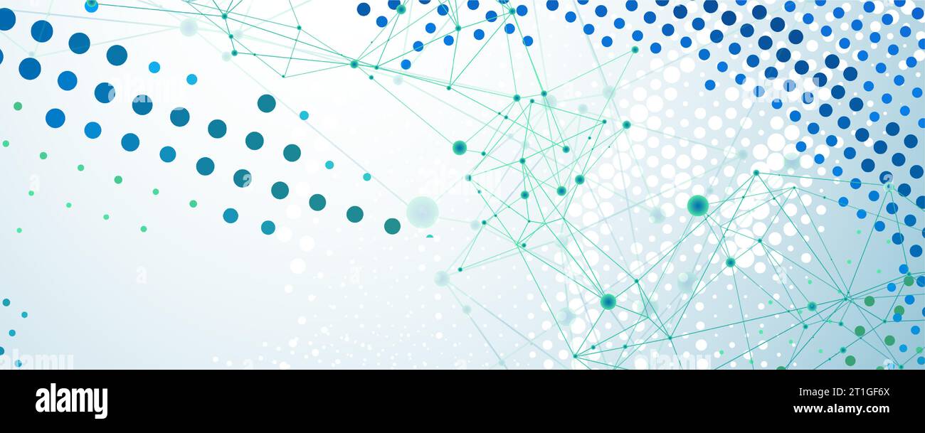 Abstract polygonal vector background with connecting dots and lines. Digital data visualization. Stock Vector