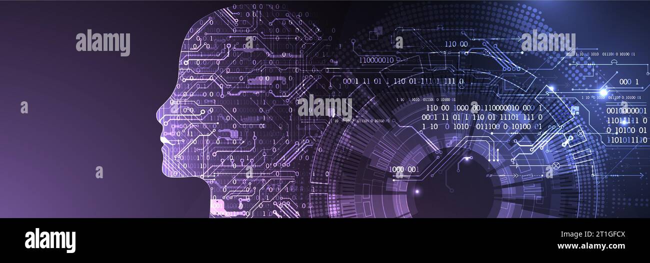 Artificial intelligence (AI) and big data concept. Machine cyber mind ...