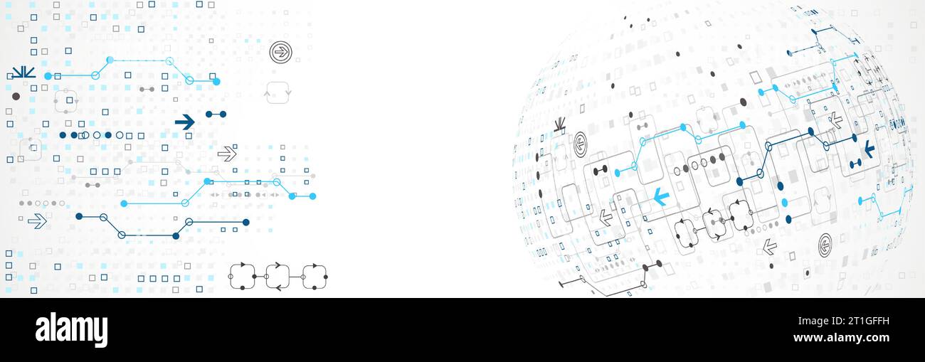 Abstract technology sphere background. Global network concept. Stock Vector