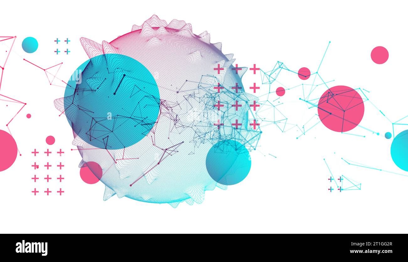 Abstract sphere background with plexus effect. 3D surface Stock Vector ...