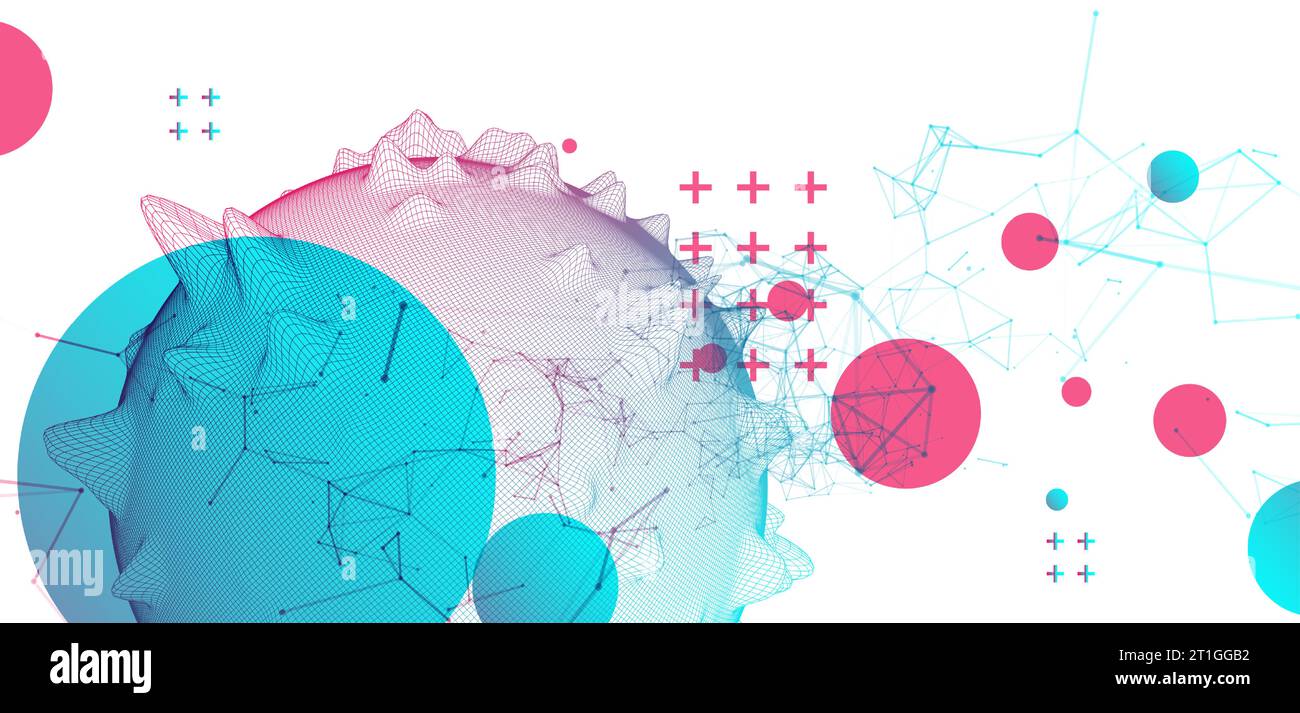 Abstract sphere background with plexus effect. 3D surface Stock Vector ...