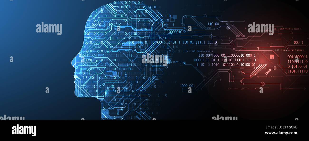 Artificial intelligence (AI) and big data concept. Machine cyber mind ...