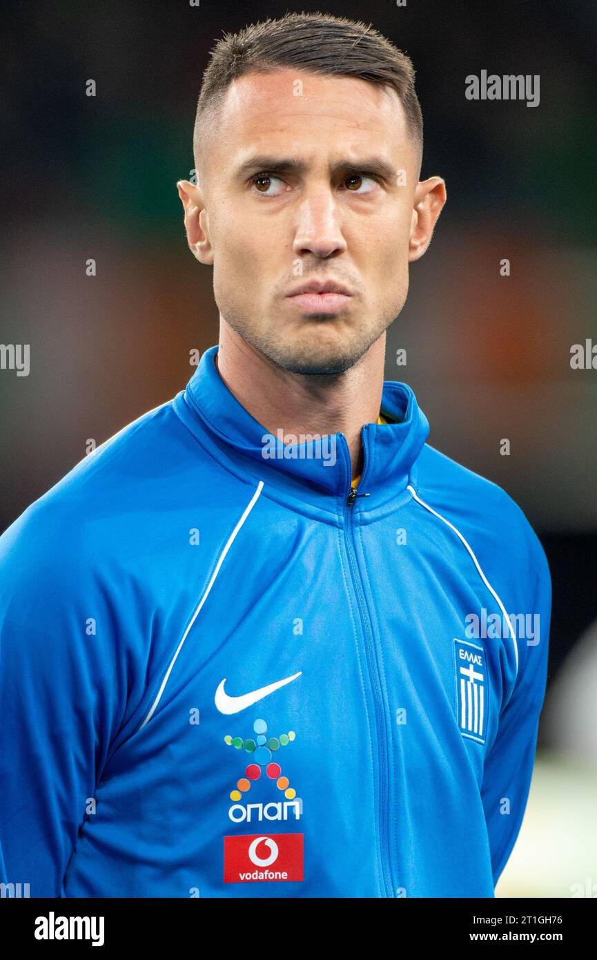 Dublin, Republic Of Ireland. 13th Oct, 2023. Odysseas Vlachodimos of